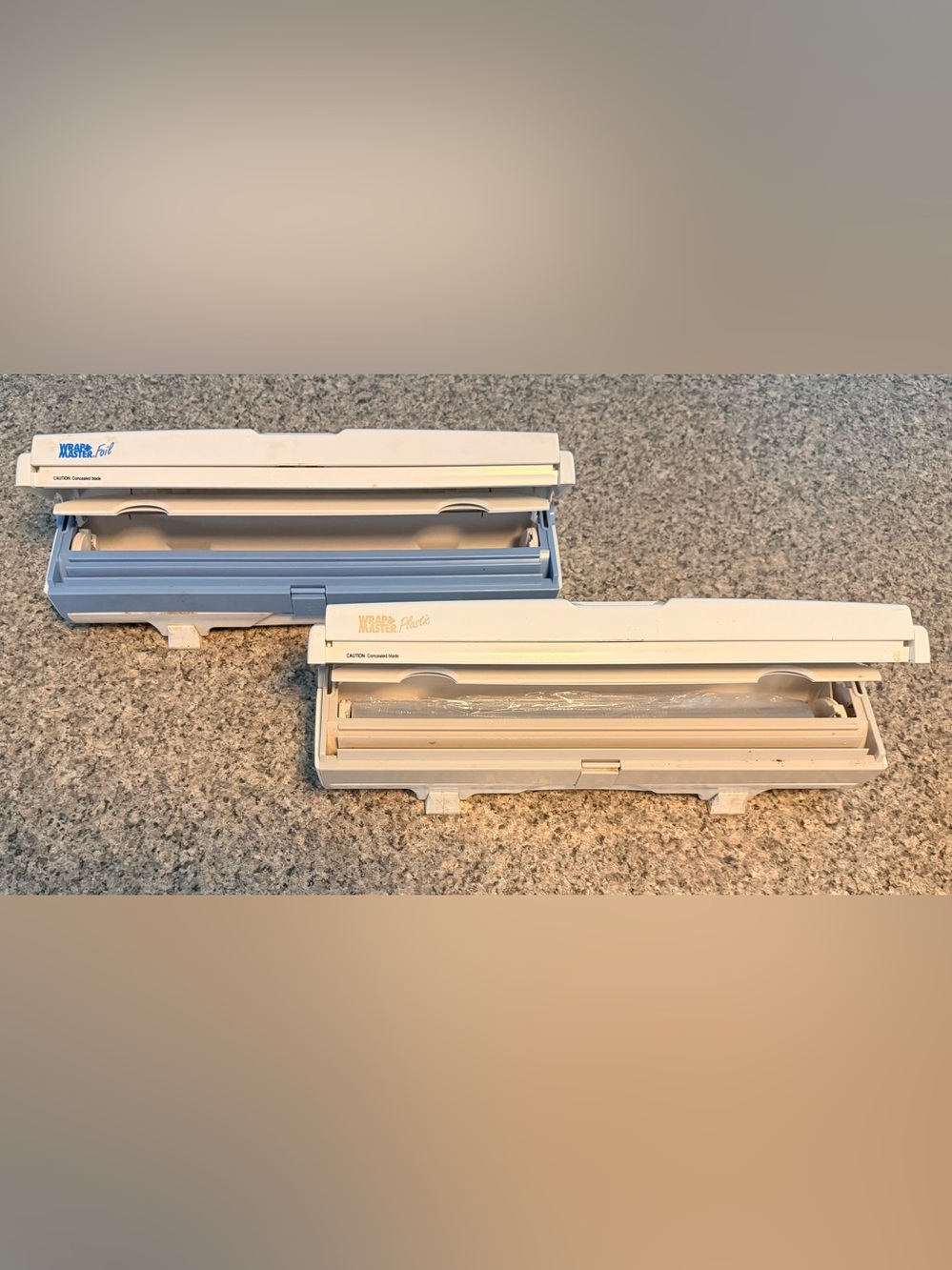 Household Plastic Wrap and Foil Wrap Dispensers- set of 2